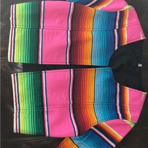 Vibrant Striped Pink Multicolor Serape Vest